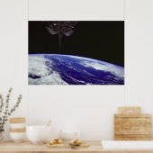 Uitzicht van de aarde van Space Shuttle Discovery Poster (Keuken)