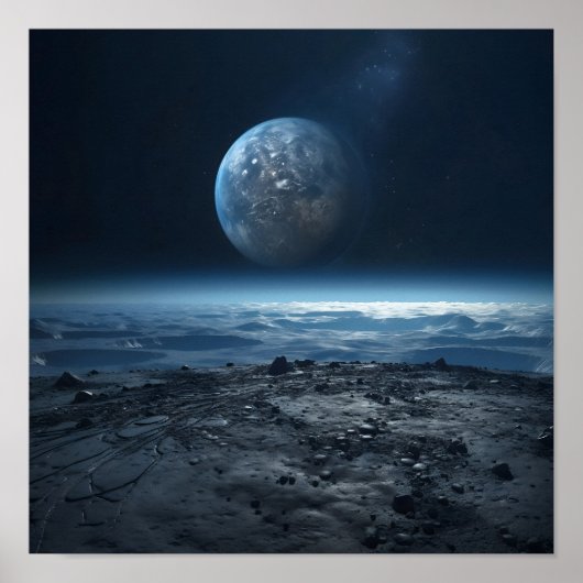 Uitzicht van de aarde vanaf de maan poster (Voorkant)