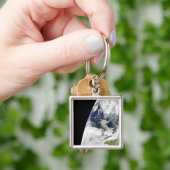 Uitzicht van de aarde vanuit de ruimte sleutelhanger (Hand)