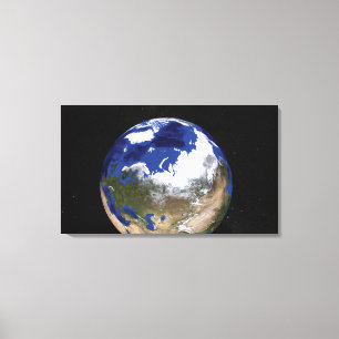 Uitzicht van de aarde waarop het Arctisch gebied t Canvas Afdruk