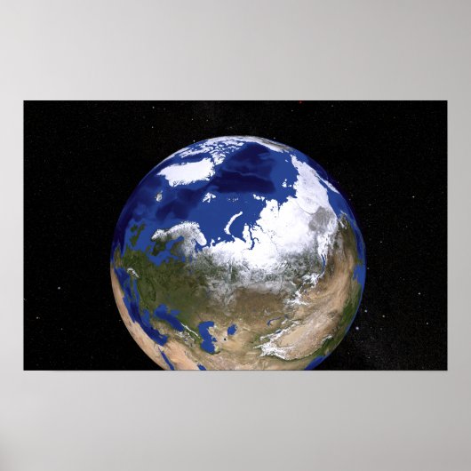 Uitzicht van de aarde waarop het Arctisch gebied t Poster (Voorkant)
