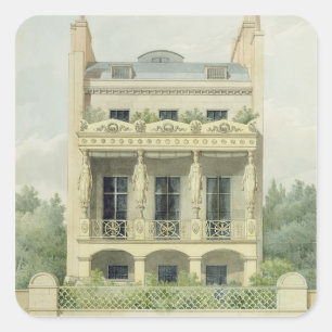 Uitzicht van de achterkant van Henry Phillip Hope' Vierkante Sticker