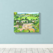 Uitzicht van de Afdrukken van het Canvas van de Wa (Insitu (Houten vloer))