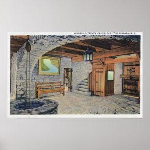 Uitzicht van de Amerikaanse, Britse en Franse vlag Poster