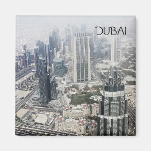 Uitzicht van de architectuur van de stad Dubai van Magneet
