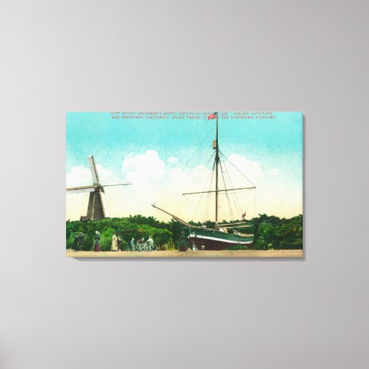 Uitzicht van de Arctische Sloop van Amundsen Canvas Afdruk (Voorkant)