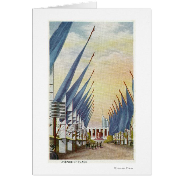 Uitzicht van de Avenue of Flags, Wereldbeurs 1934 (Voorkant)