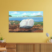 Uitzicht van de baai en de balanssteen van de Fran Canvas Afdruk (Insitu (Woonkamer))