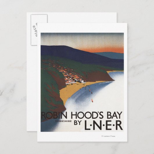 Uitzicht van de baai en het Poster van Cliffs Briefkaart (Voorkant / Achterkant)