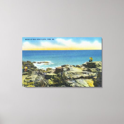 Uitzicht van de Bald Head Cliffs of the Rocks and Canvas Afdruk (Voorkant)