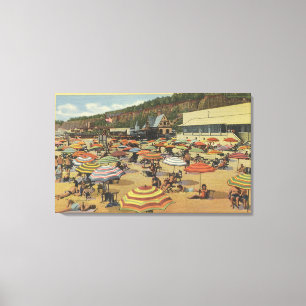 Uitzicht van de Beach met Clubs en Homes Canvas Afdruk