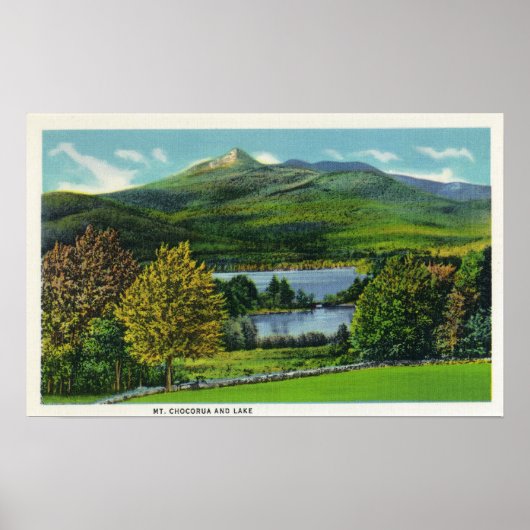 Uitzicht van de berg Chocorua en het meer Poster (Voorkant)