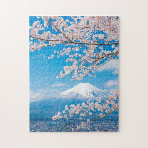 Uitzicht van de berg Fuji met Cherry Blossom Legpuzzel