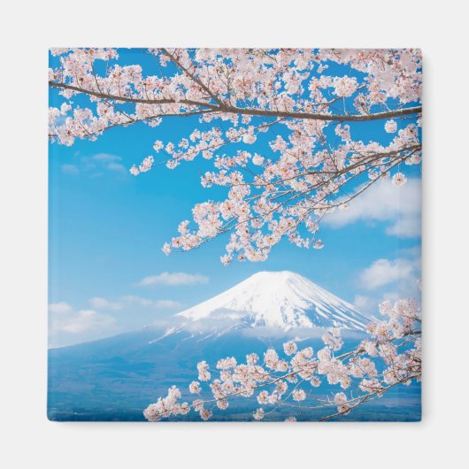 Uitzicht van de berg Fuji met Cherry Blossom Magneet (Voorkant)
