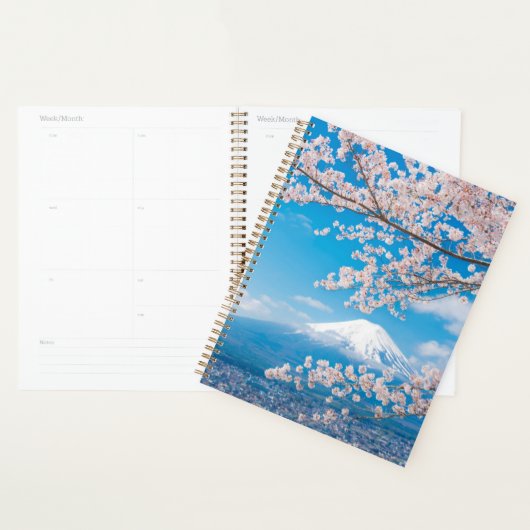 Uitzicht van de berg Fuji met Cherry Blossom Planner (Display)