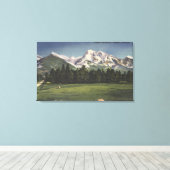 Uitzicht van de berggebieden van de missie in Mont Canvas Afdruk (Insitu (Houten vloer))