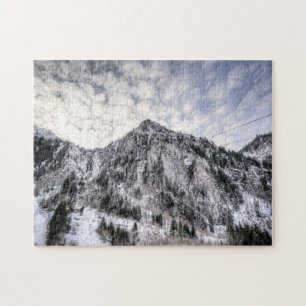 Uitzicht van de bergliften Snowy Legpuzzel