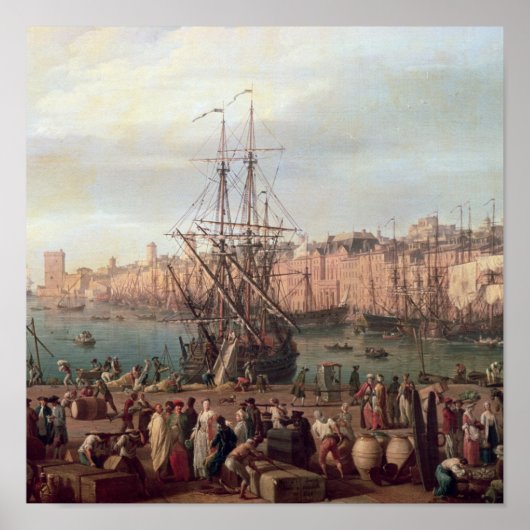 Uitzicht van de binnenhaven van Marseille Poster (Voorkant)