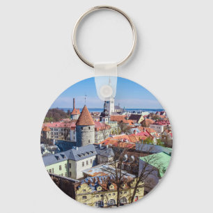 Uitzicht van de binnenstad van Tallinn Sleutelhanger