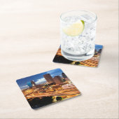 Uitzicht van de binnenstad vierkante kartonnen onderzetter (Insitu)