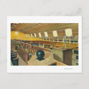 Uitzicht van de binnenzijde van het Sunset Bowling Briefkaart