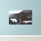 Uitzicht van de blauwe meren, CA Canvas Afdruk (Insitu (Houten vloer))