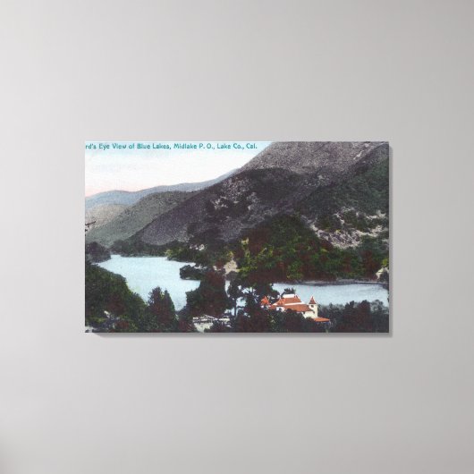 Uitzicht van de blauwe meren, CA Canvas Afdruk (Voorkant)