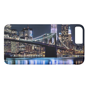 Uitzicht van de Brooklyn bridge-reflectie in New Y iPhone 8 Plus / 7 Plus Hoesje