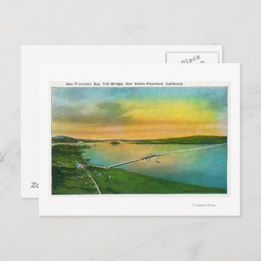 Uitzicht van de Brug naar Hayward, CA Briefkaart (Voorkant / Achterkant)