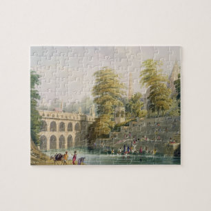 Uitzicht van de brug nabij Baroda in Guzerat, van Legpuzzel