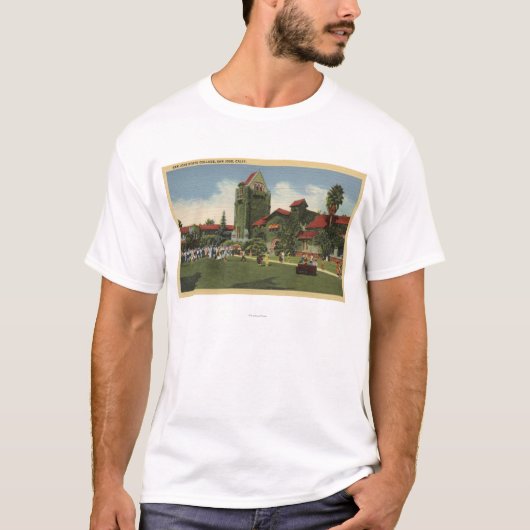 Uitzicht van de Campus van het San Jose State Coll T-shirt (Voorkant)