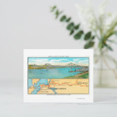 Uitzicht van de Carquinez-brug en -kaart Briefkaart (Staand voorkant)