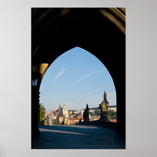 Uitzicht van de Charles-brug in Praag Poster
