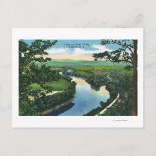 Uitzicht van de Chemung River Valley Briefkaart