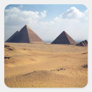 Uitzicht van de Cheops-Pyramides Vierkante Sticker