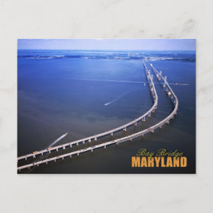 Uitzicht van de Chesapeake Bay Bridge, Maryland Briefkaart