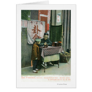 Uitzicht van de Chinese Fortune Teller op bureau