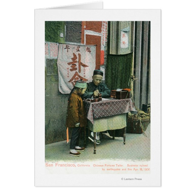 Uitzicht van de Chinese Fortune Teller op bureau (Voorkant)