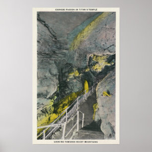 Uitzicht van de Chinese pagode in de tempel van Ti Poster