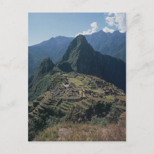 Uitzicht van de citadel bij Machu Picchu Briefkaart