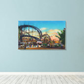 Uitzicht van de Cyclone-achtbaan # 1 Canvas Afdruk (Insitu (Houten vloer))