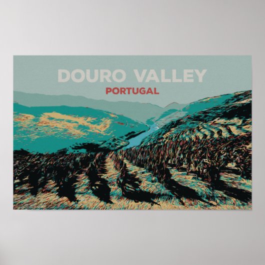 Uitzicht van de Douro-vallei, Portugal Poster (Voorkant)