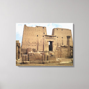 Uitzicht van de eerste pylon van de tempel van Hor Canvas Afdruk