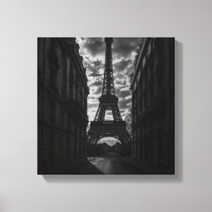 Uitzicht van de Eiffeltoren in het monochroom Pari Canvas Afdruk