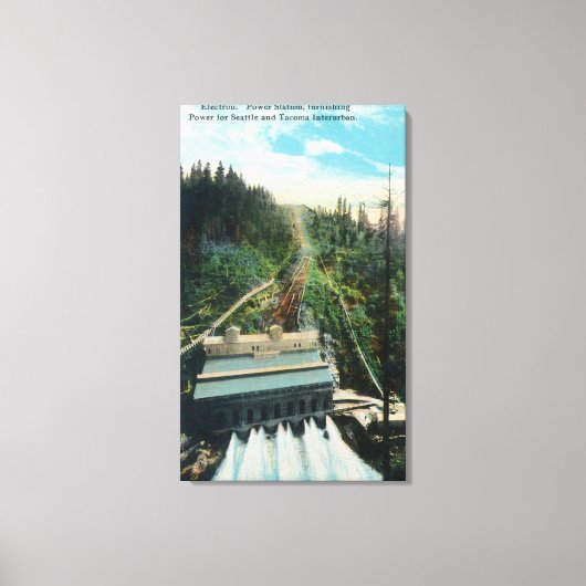 Uitzicht van de elektrische centrale canvas afdruk (Voorkant)