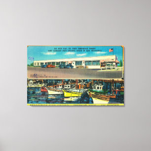 Uitzicht van de expositie viskweek canvas afdruk