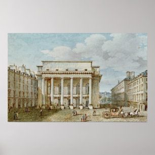 Uitzicht van de façade van het theater Italien Poster