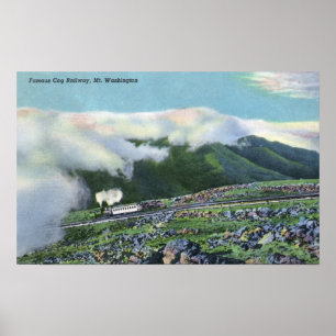 Uitzicht van de fameuze Cog-spoorweg Poster