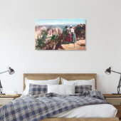 Uitzicht van de Fissures en Yosemite Valley Canvas Afdruk (Insitu (Slaapkamer))