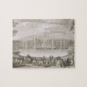 Uitzicht van de fontein Neptune, Versailles (engra Legpuzzel